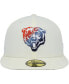 Men's Cream Chicago Bears Chrome Dim 59FIFTY Fitted Hat