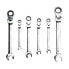 JBM Set of 7 articulated combination wrenches with ratchet