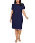 Фото #1 товара Plus Size Puff-Sleeve Sheath Dress