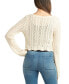 ფოტო #2 პროდუქტის Juniors' Bell-Sleeve Crocheted Tie-Front Cardigan