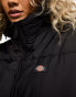 Dickies alatna oversized puffer jacket with hood in black