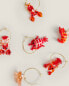 Pack of red lobster glass charms (pack of 6)