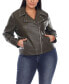 ფოტო #6 პროდუქტის Plus Size Faux Leather Jacket