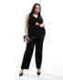 Фото #1 товара 4th & Reckless Plus exclusive knitted pointelle straight leg trousers co-ord in black