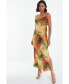 Women's Multi Color Marble Printed Midi Dress