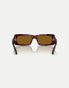 Фото #4 товара Persol francis rectangle sunglasses in tortoise with brown lens in dark brown