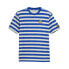 Фото #1 товара Puma Nyc Remix Stripe Crew Neck Short Sleeve T-Shirt Mens Blue Casual Tops 62450