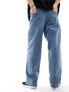 Vans check-5 baggy denim jeans in mid-blue wash