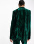 Фото #4 товара Extro & Vert Tall tailored velvet blazer in co-ord emerald green