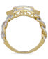 ფოტო #4 პროდუქტის Men's Diamond Star Chain Link-Style Ring (3/4 ct. t.w.) in 10k Gold