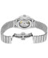 ფოტო #4 პროდუქტის Men's Swiss Automatic DS-1 Stainless Steel Bracelet Mesh Bracelet & Brown Leather Strap Watch 40mm Gift Set