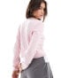 ASOS DESIGN fluffy neat fit cardigan in pink