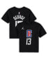 ფოტო #2 პროდუქტის Preschool Boys and Girls Paul George Black LA Clippers Statement Edition Name and Number T-shirt