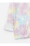 LCW Kids Kapüşonlu Batik Desenli Uzun Kollu Kız Çocuk Fermuarlı Sweatshirt