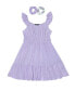 ფოტო #4 პროდუქტის Big Girls Cardigan Layered Dress and Scrunchies Set