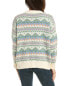 Фото #2 товара To My Lovers Patterned Wool-Blend Sweater Women's Green S/M