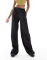 Pieces Tall tailored wide leg heavyweight trousers in black