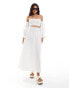 Фото #1 товара ASOS DESIGN shirred waist maxi co-ord skirt in white