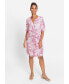 ფოტო #8 პროდუქტის Women's 100% Viscose Short Sleeve Tunic Palm Print Dress