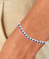 ფოტო #2 პროდუქტის Blue & White Cubic Zirconia Link Bracelet in Sterling Silver
