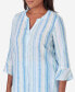 Фото #4 товара Women's Hyannisport Stripe Button Down Blouse Top