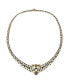 Фото #1 товара 14k Gold Plated with Black Enamel Leopard Head Omega Necklace