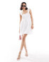 ASOS DESIGN square neck frill sleeve cami dress in ivory