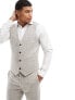 Фото #1 товара ASOS DESIGN skinny suit waistcoat in beige microtexture