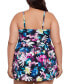 Фото #2 товара Plus Size Floral-Print Swim Dress, Created for Macy's