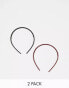 Фото #1 товара ASOS DESIGN pack of 2 hair comb headbands in black and burgundy