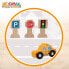 WOOMAX Set 6 Vehicles And 9 Wood Traffic Signs Construction Game
