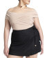 Фото #1 товара Plus Size Fold Over Off The Shoulder Top