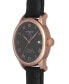 Men's Swiss Le Locle Black Leather Strap Watch 40mm