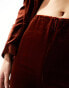 Фото #2 товара Mango velvet co-ord trousers in dark red