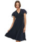 Women's Flutter-Sleeve Fit & Flare Dress
