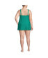 Фото #3 товара Plus Size Texture Square Neck Mini Swim Dress