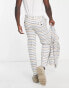 Фото #2 товара Twisted Tailor puig slim fit suit trousers in white with horizontal multicolour stripes