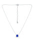 ფოტო #2 პროდუქტის Simulated Blue Sapphire and Cubic Zirconia Accent Necklace