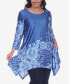 ფოტო #1 პროდუქტის Plus Size Rella 3/4 Sleeve Tunic Top