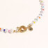 ფოტო #1 პროდუქტის 18K Gold Plated Freshwater Pearls with Colored Glass Beads - Amber Necklace 17" For Women