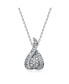 Фото #1 товара Stylish Sterling Silver White Gold Plated Cubic Zirconia Pendant