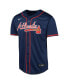 Фото #2 товара Nike Big Boys and Girls Navy Atlanta Braves Alternate Limited Jersey