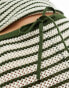 4th & Reckless rafeli crochet knit beach trouser co-ord in sage green