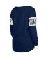 Фото #2 товара Women's Navy Dallas Cowboys Lace-Up Notch Neck Long Sleeve T-shirt