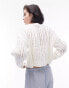 Topshop knitted open stitch cardigan in ivory Бежевый, XS - EU 32-34 - фото #3