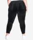 Plus Size Velour Panel Pull On Pants