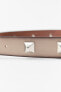 Distressed effect leather belt