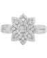 ფოტო #3 პროდუქტის Diamond Flower Cluster Statement Ring (1/2 ct. t.w.) in Sterling Silver