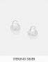 Фото #1 товара Kingsley Ryan knot pearl stud earrings in sterling silver