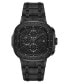 ფოტო #1 პროდუქტის Men's Heist Multifunction Black Stainless Steel Watch, 45mm